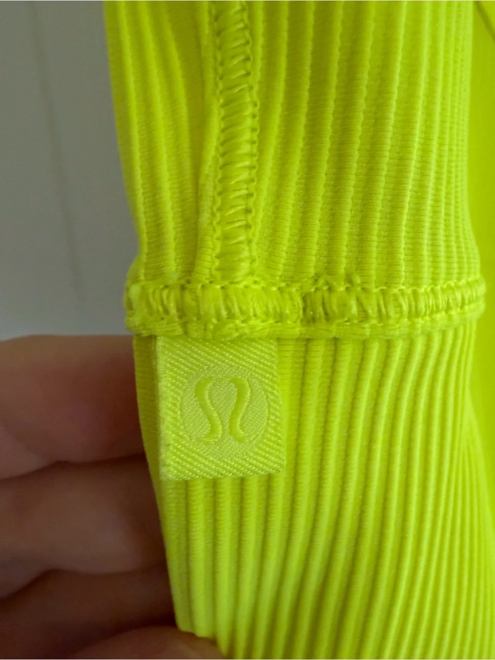 Lululemon Power Pivot Ribbed Tank Top Electric Lemon Size Small Hiking Running
